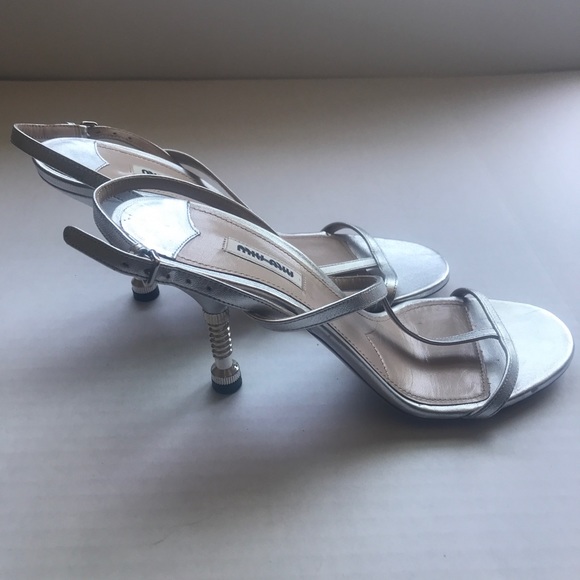 Miu Miu Bolt Heel T-Strap Sandal - Picture 6 of 13